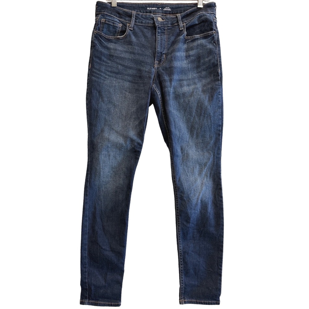 Old Navy Rockstar Super Skinny Women 12 Blue‎ Mid-Rise Dark Wash Denim